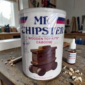 Vintage 1975 Mr. Chipster Wooden Toy Kit - Unopened Caboose Model - Made in VT